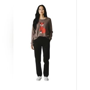 Old Navy Womens Blogger Fav Lightweight Fox Sweater Size XXL Wildlife Woodland